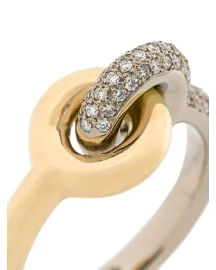 Charlotte Chesnais 18kt イエローゴールドとホワイトゴールド Maxi Twin パヴェ ダイヤモンド リング - サムネイル3