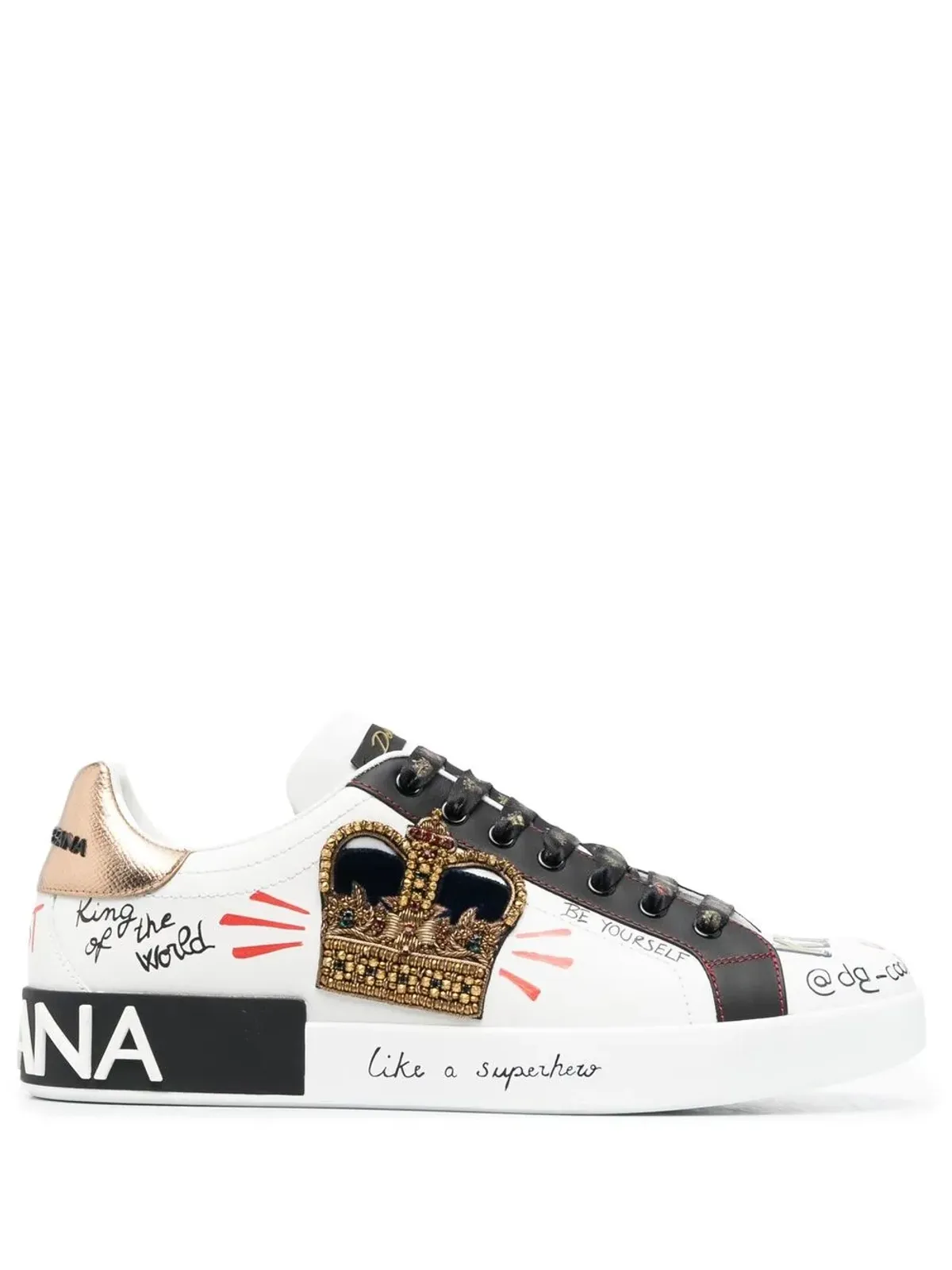 Dolce & Gabbana Portofino パッチディテール レザースニーカー - 画像1