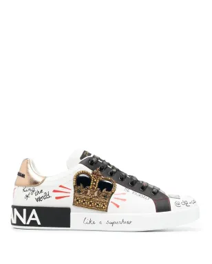 Dolce & Gabbana Portofino パッチディテール レザースニーカー - サムネイル1
