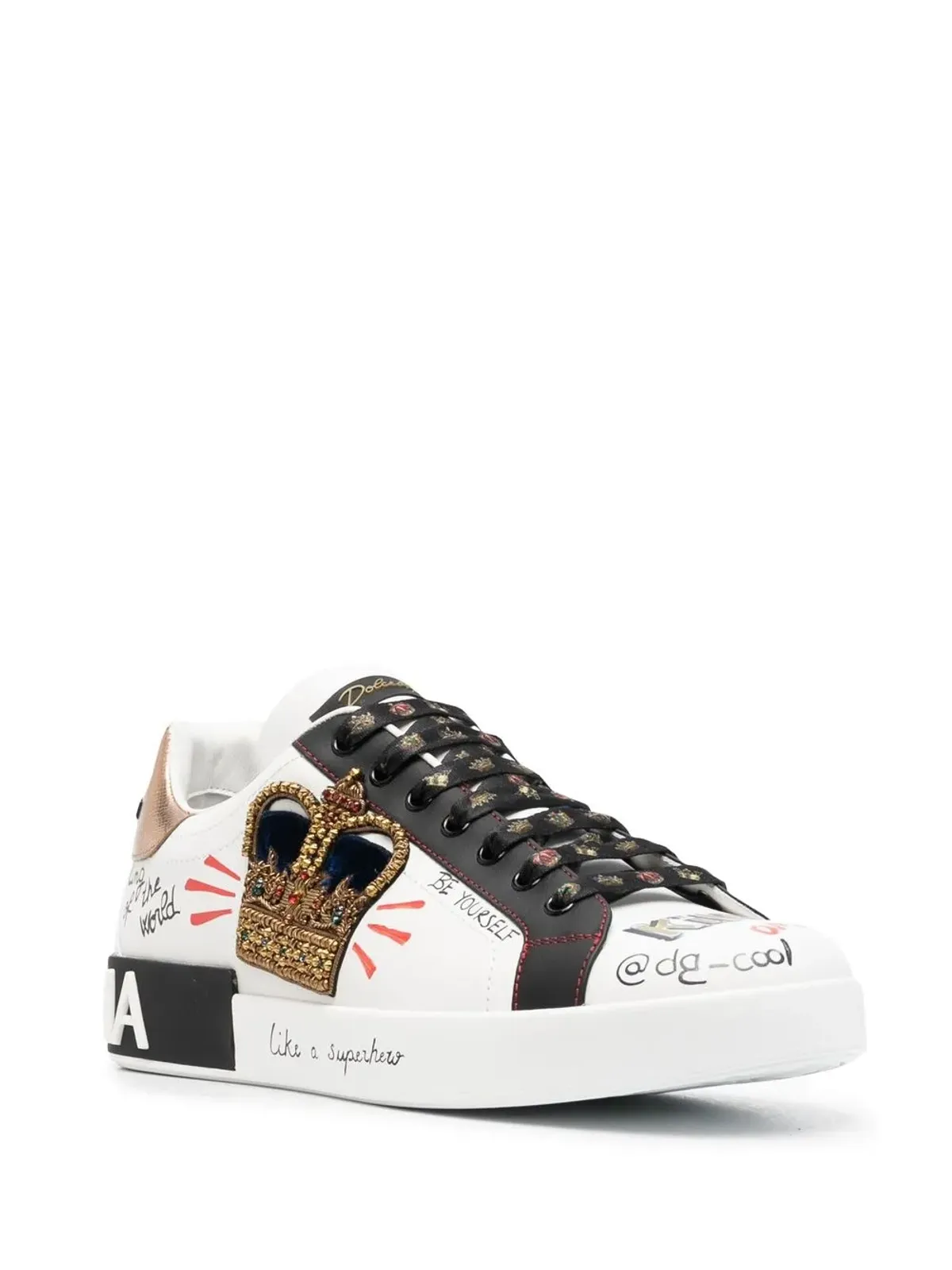 Dolce & Gabbana Portofino パッチディテール レザースニーカー - 画像2