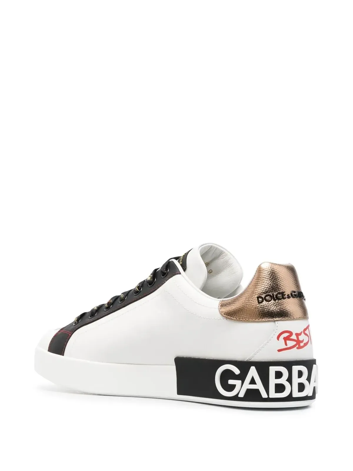 Dolce & Gabbana Portofino パッチディテール レザースニーカー - 画像3