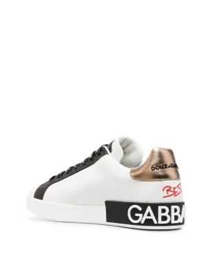 Dolce & Gabbana Portofino パッチディテール レザースニーカー - サムネイル3