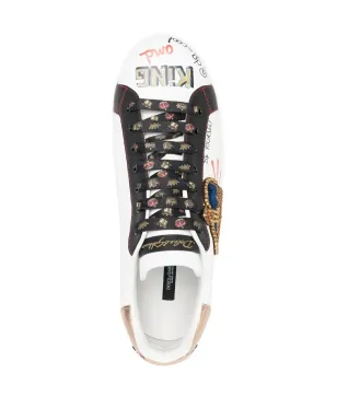 Dolce & Gabbana Portofino パッチディテール レザースニーカー - サムネイル4