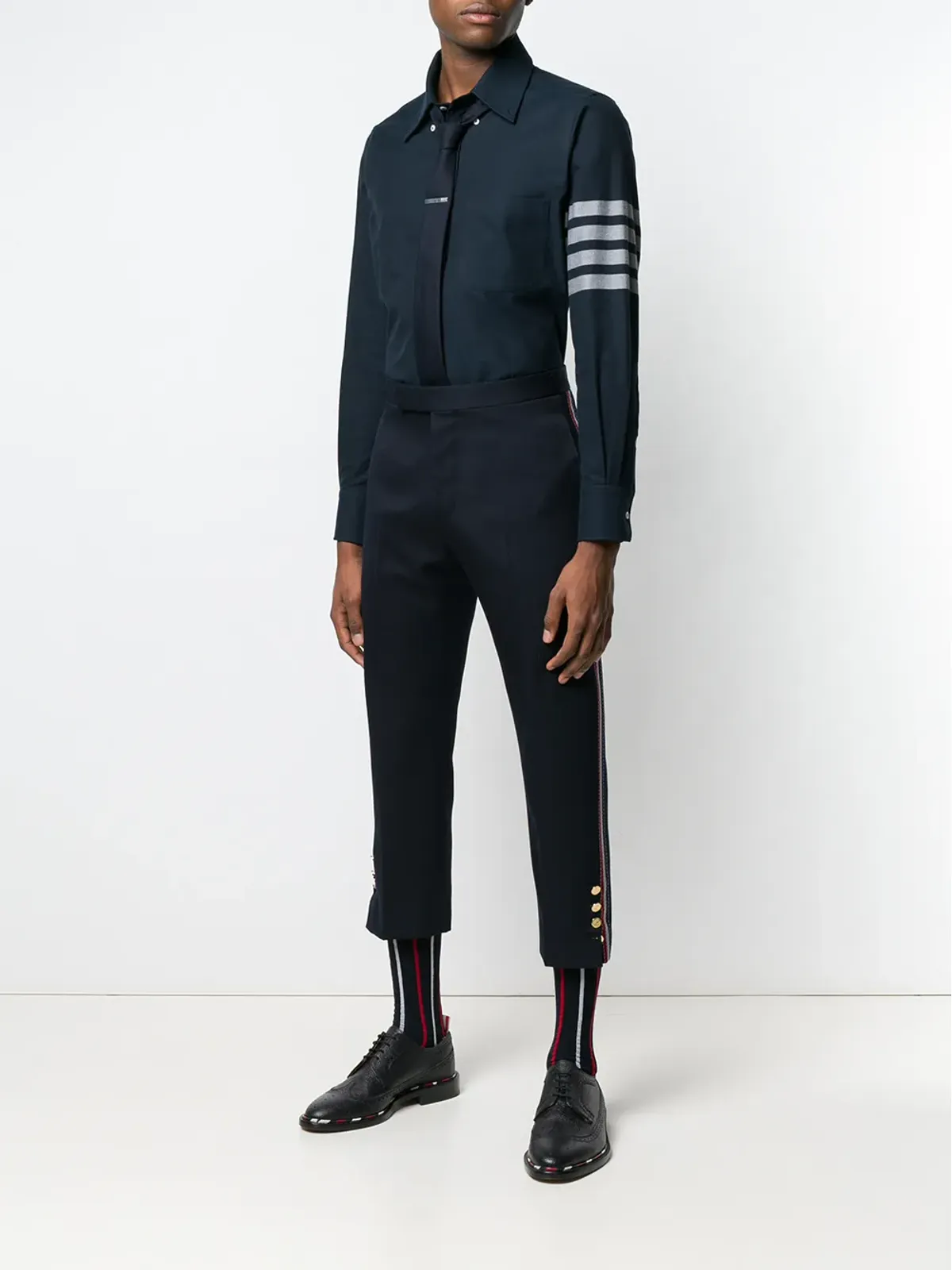 Thom Browne 4バー・ソリッドRWBストライプシャツ - ブルー - 画像2