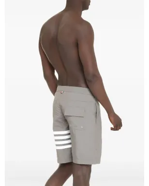 Thom Browne 4-bar swim shorts - Grey - サムネイル4