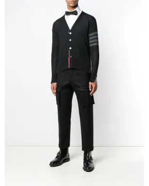 Thom Browne ファインメリノウール Vネック カーディガン - ブラック - サムネイル2