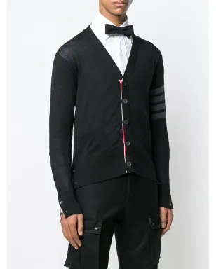 Thom Browne ファインメリノウール Vネック カーディガン - ブラック - サムネイル3