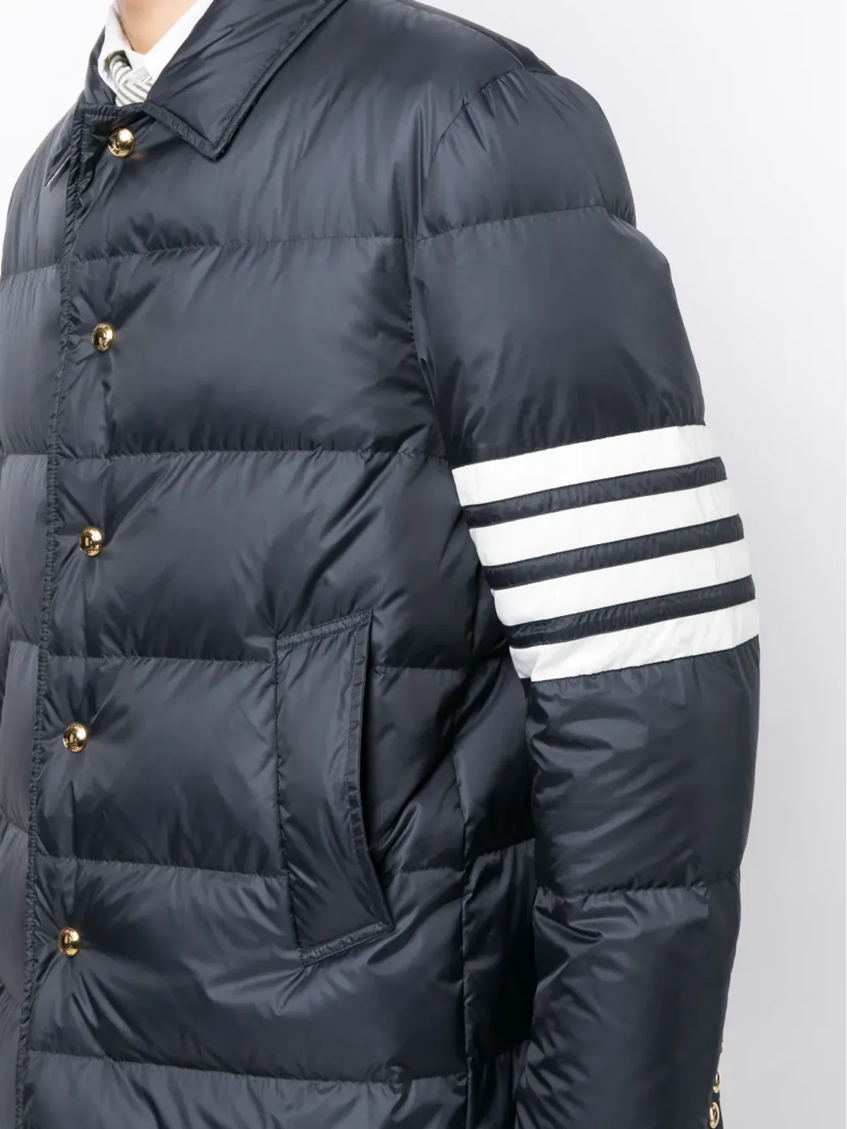 Thom Browne 4バー マットナイロン バルカラー オーバーコート - 画像5