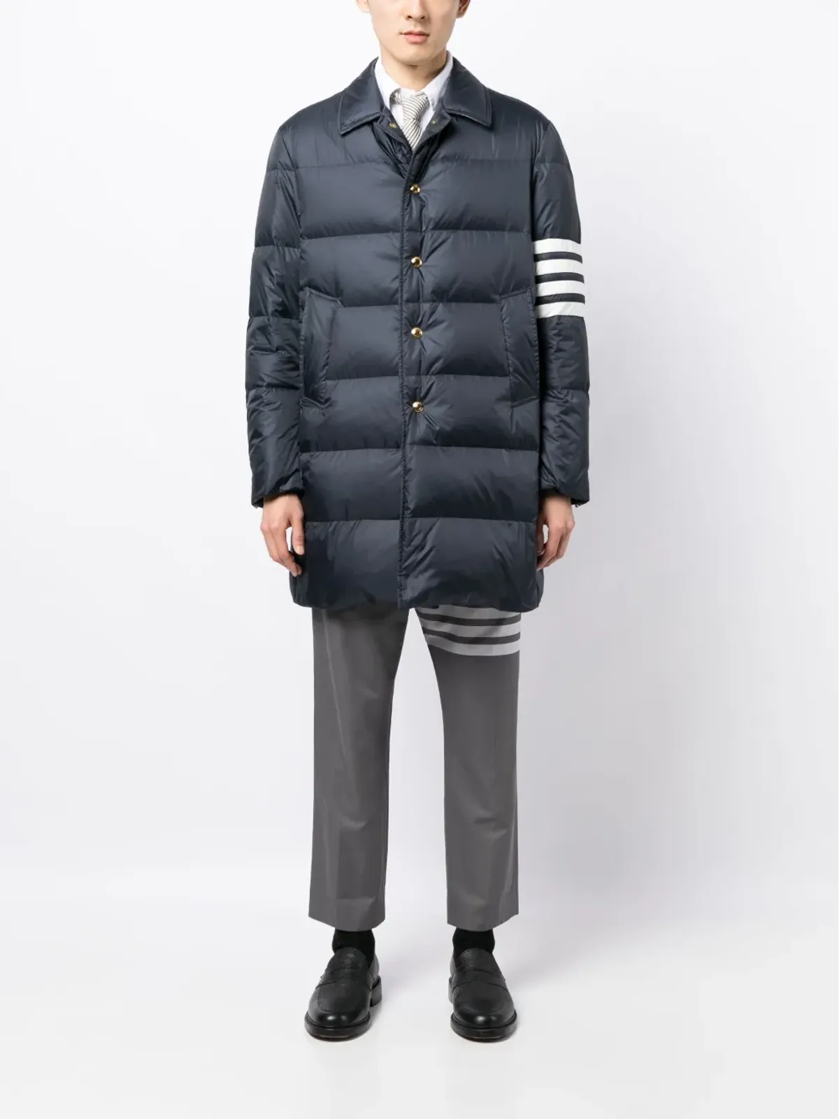 Thom Browne 4バー マットナイロン バルカラー オーバーコート - 画像2