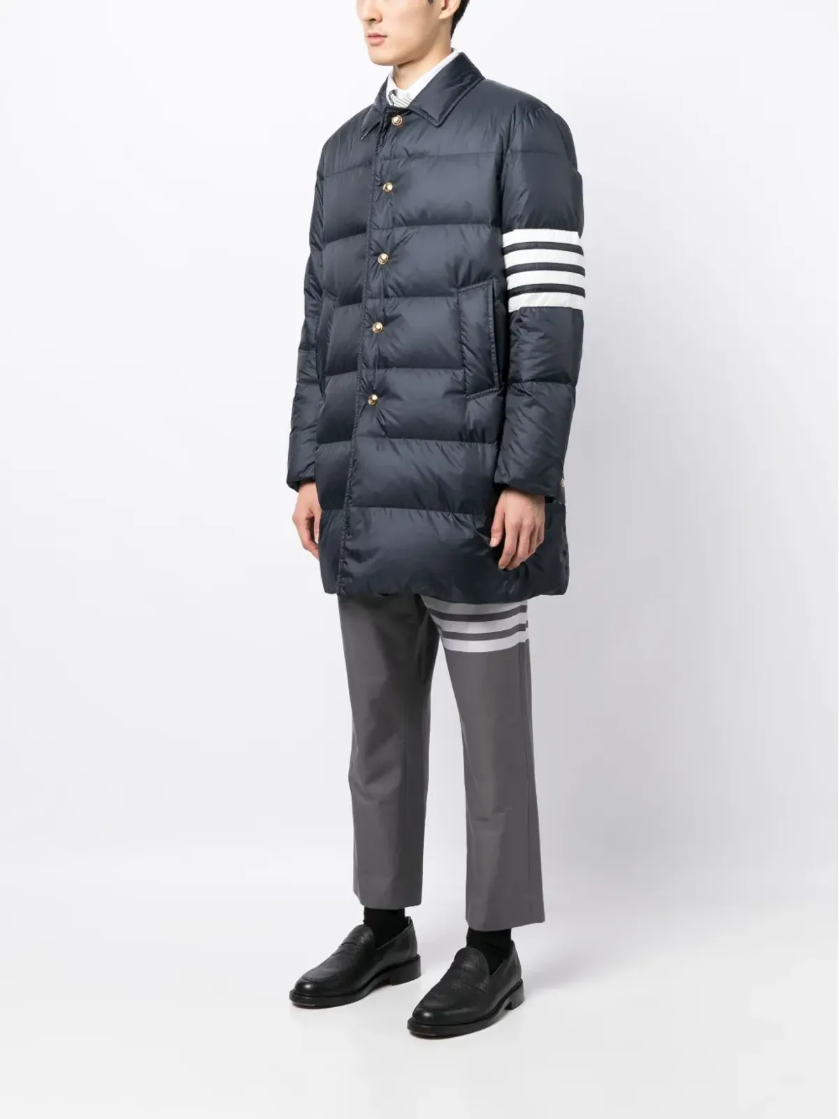 Thom Browne 4バー マットナイロン バルカラー オーバーコート - 画像3