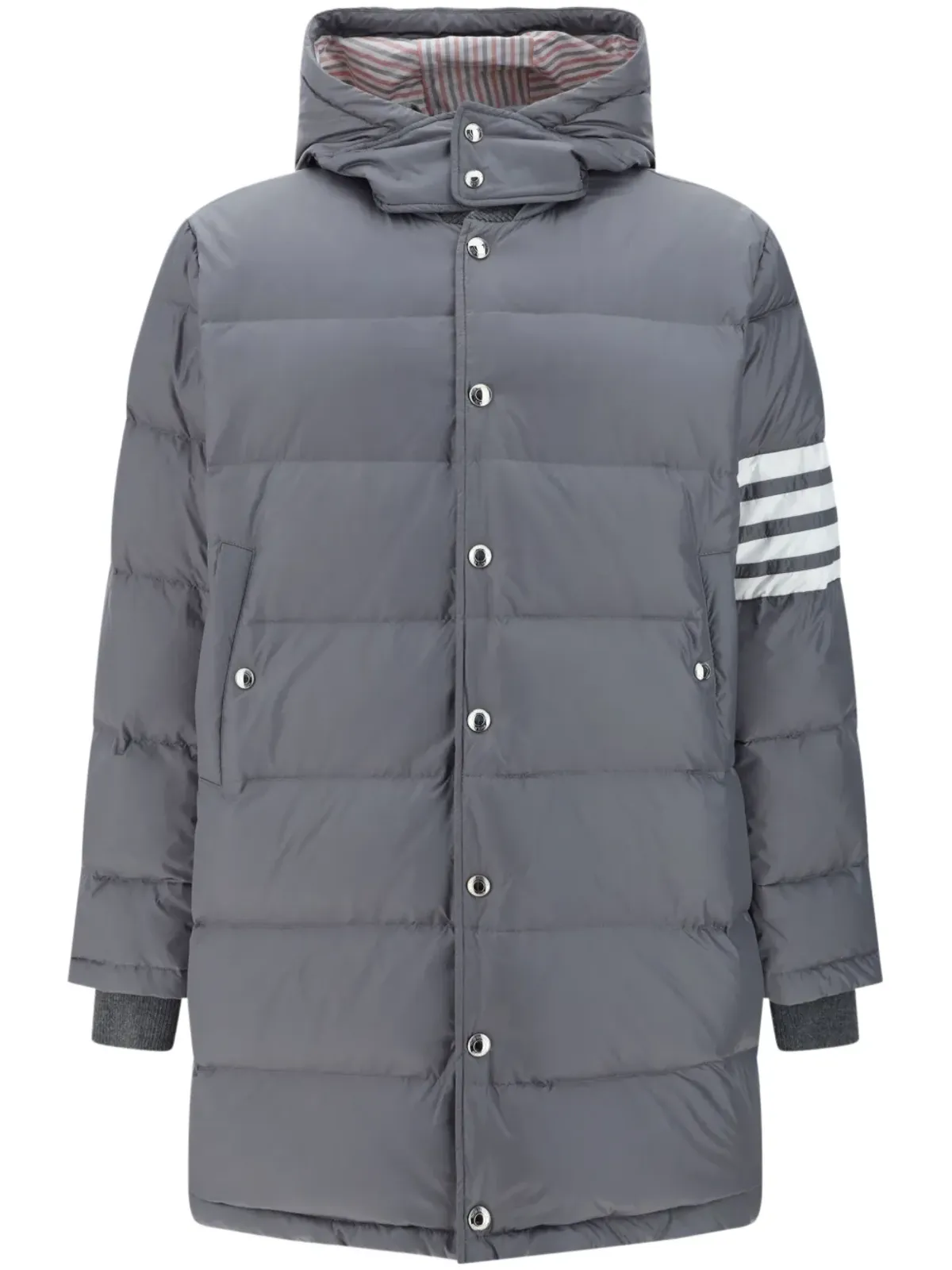 Thom Browne 4-Barダウンフードコート グレー - 画像1