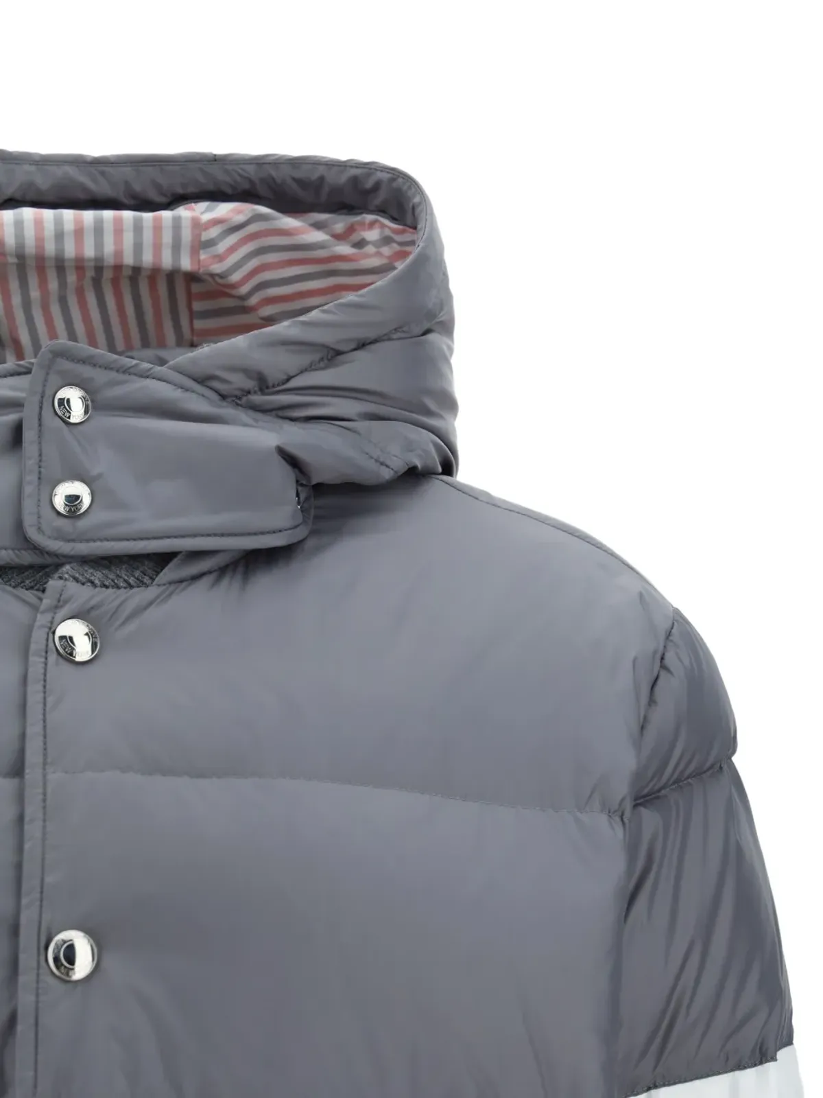 Thom Browne 4-Barダウンフードコート グレー - 画像3