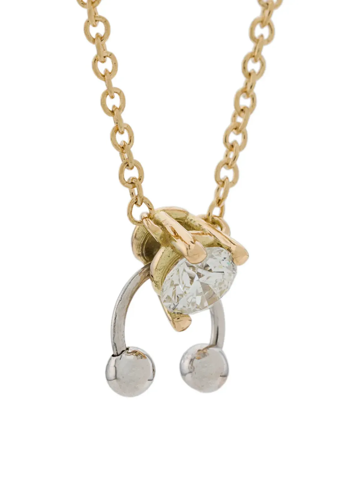 Delfina Delettrez 18K イエローゴールド×ホワイトダイヤモンド ツーインワン ネックレス - 画像3