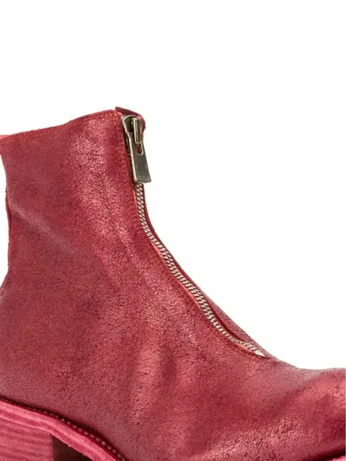 Guidi コーティングジップ付き アンクルブーツ - レッド - 画像2