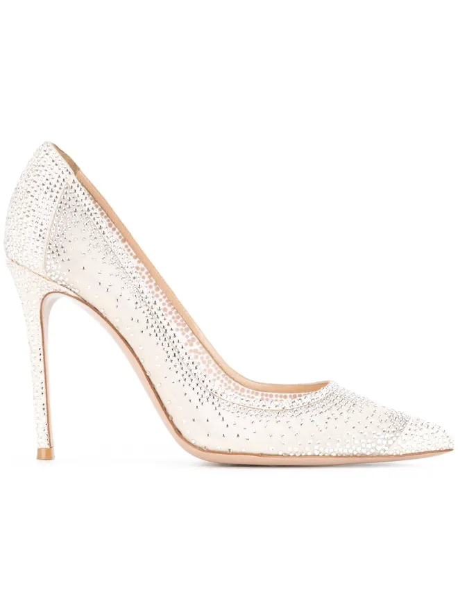 Gianvito Rossi Gianvito Rossi Rania エンベリッシュド パンプス - ホワイトの商品画像