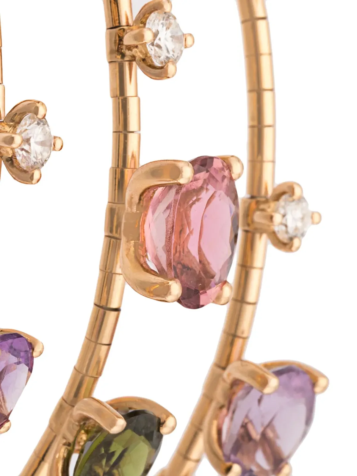 Mattia Cielo 18K ローズゴールド Rugiada ミックス宝石バングル - 画像3