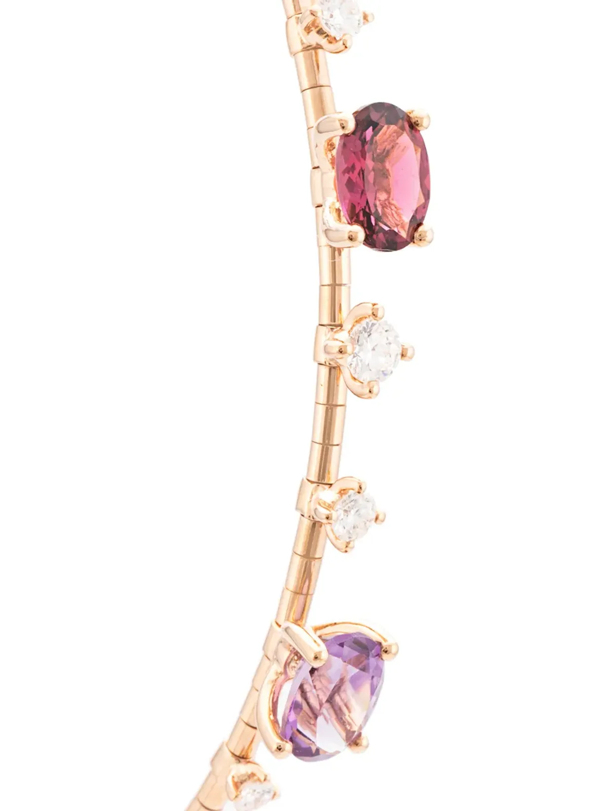 Mattia Cielo 18Kローズゴールド混成宝石フープピアス - ピンク - 画像3