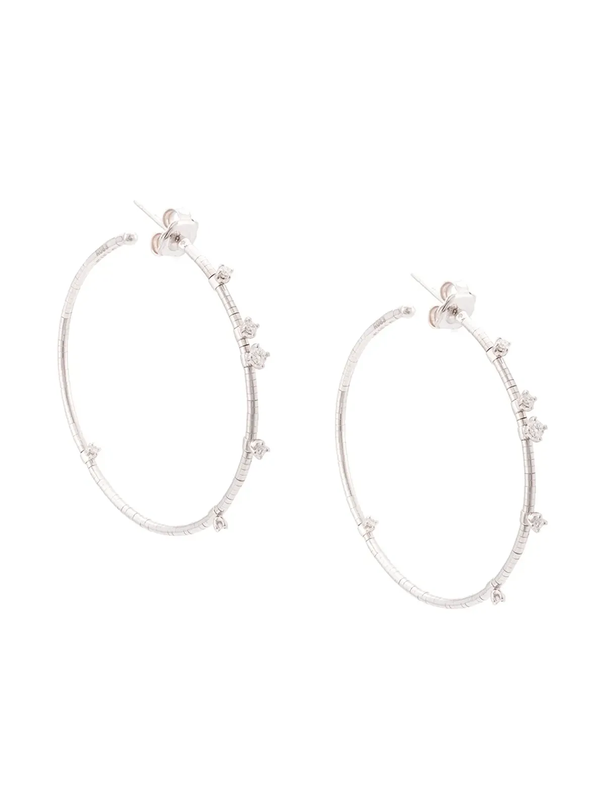Mattia Cielo 18Kホワイトゴールド装飾フープピアス - 画像1