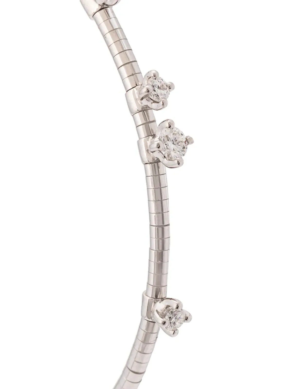 Mattia Cielo 18Kホワイトゴールド装飾フープピアス - 画像3