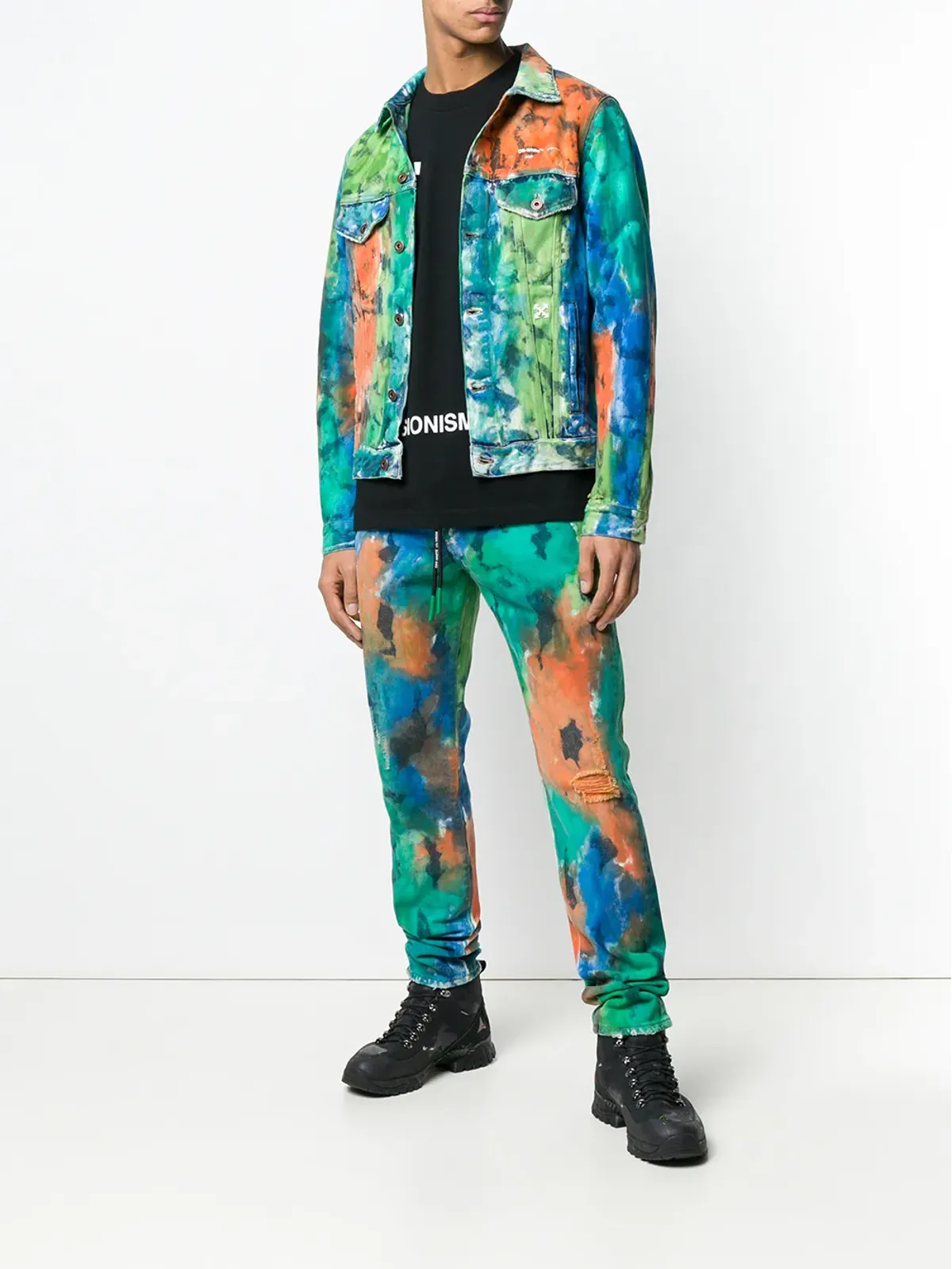 Off-White ペイントスプラッター加工ジーンズ - 画像2