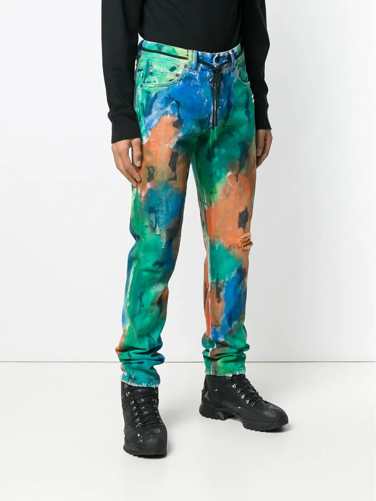 Off-White ペイントスプラッター加工ジーンズ - 画像3