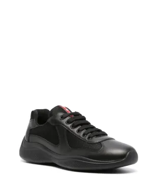 Prada レースアップレザースニーカー - ブラック - サムネイル2