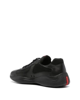 Prada レースアップレザースニーカー - ブラック - サムネイル3