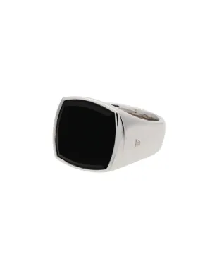 Tom Wood Cushion onyx sterling silver signet ring - サムネイル1