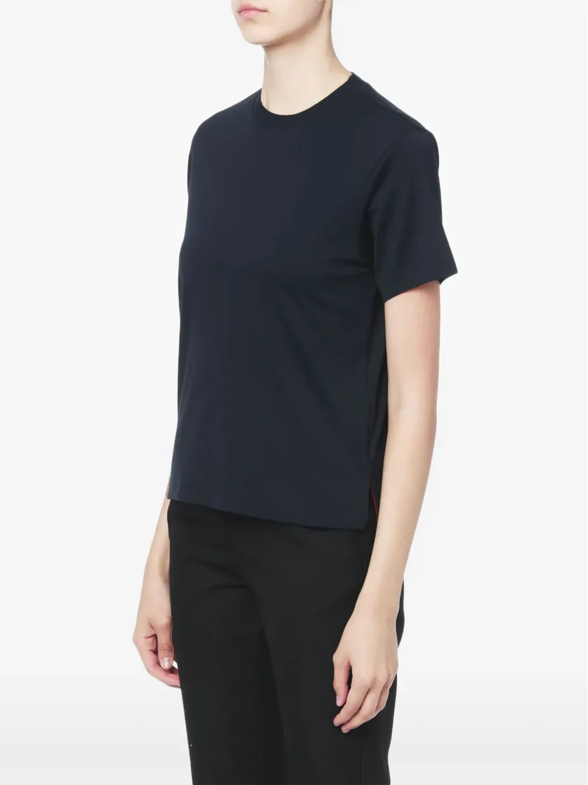 Thom Browne スライドスリット入り リラックスネイビーTシャツ - 画像3