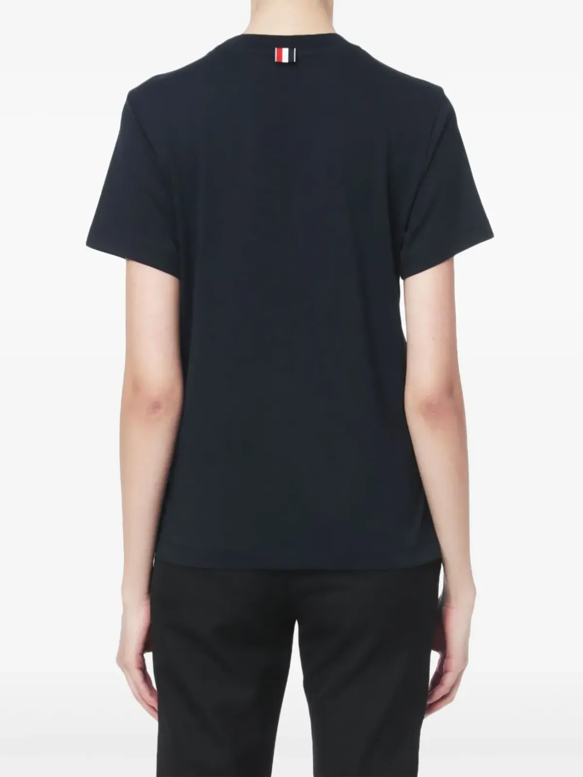 Thom Browne スライドスリット入り リラックスネイビーTシャツ - 画像4