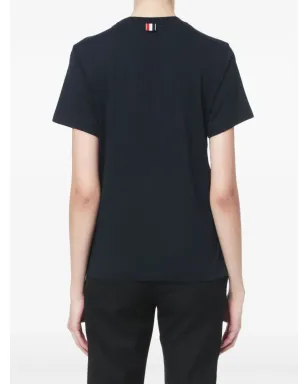 Thom Browne スライドスリット入り リラックスネイビーTシャツ - サムネイル4