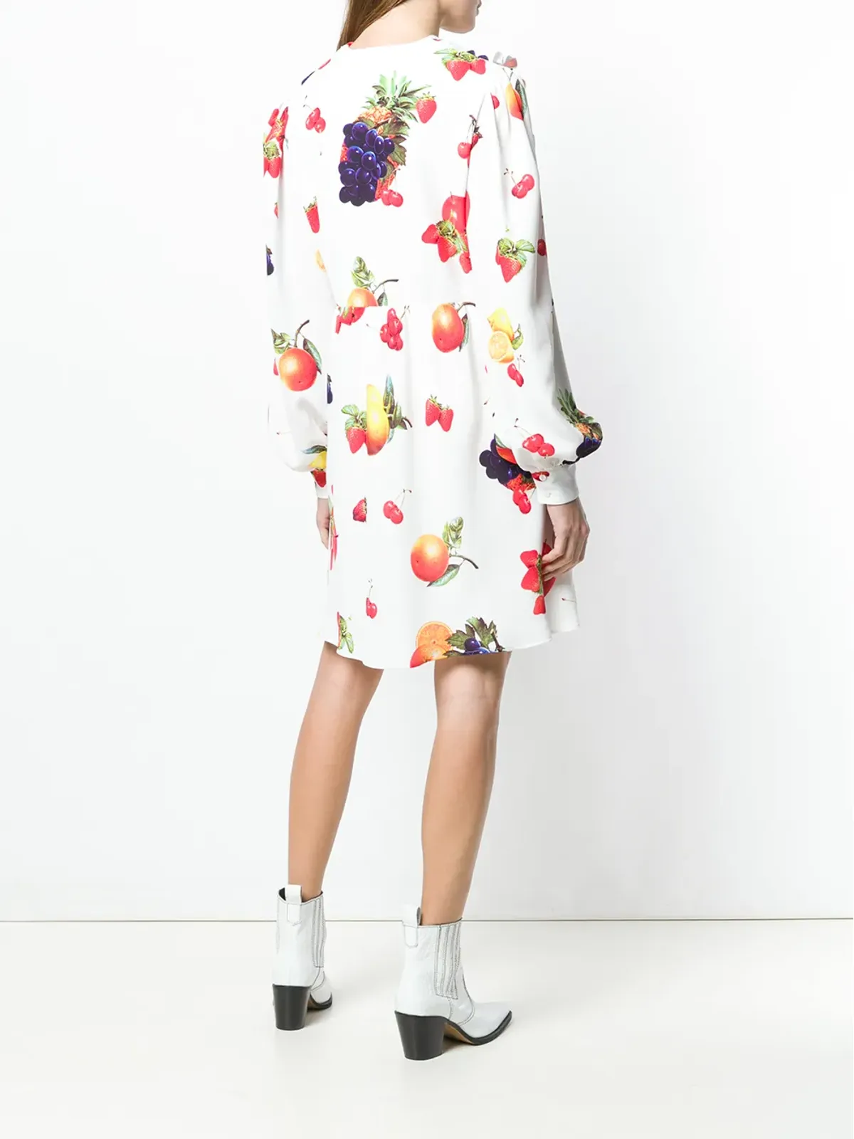 MSGM フルーツプリント ミディドレス - 画像4