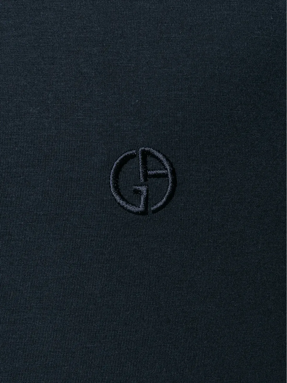 Giorgio Armani ネイビー ロゴ刺繍入りTシャツ - 画像5