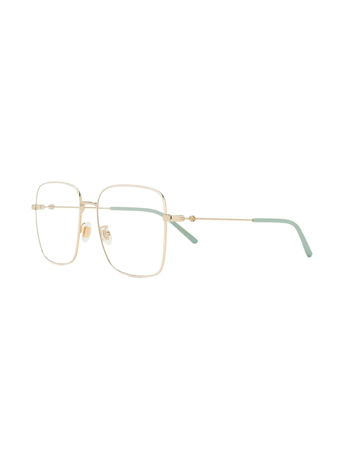 Gucci Eyewear スクエア型メガネ（ゴールド） - 画像2