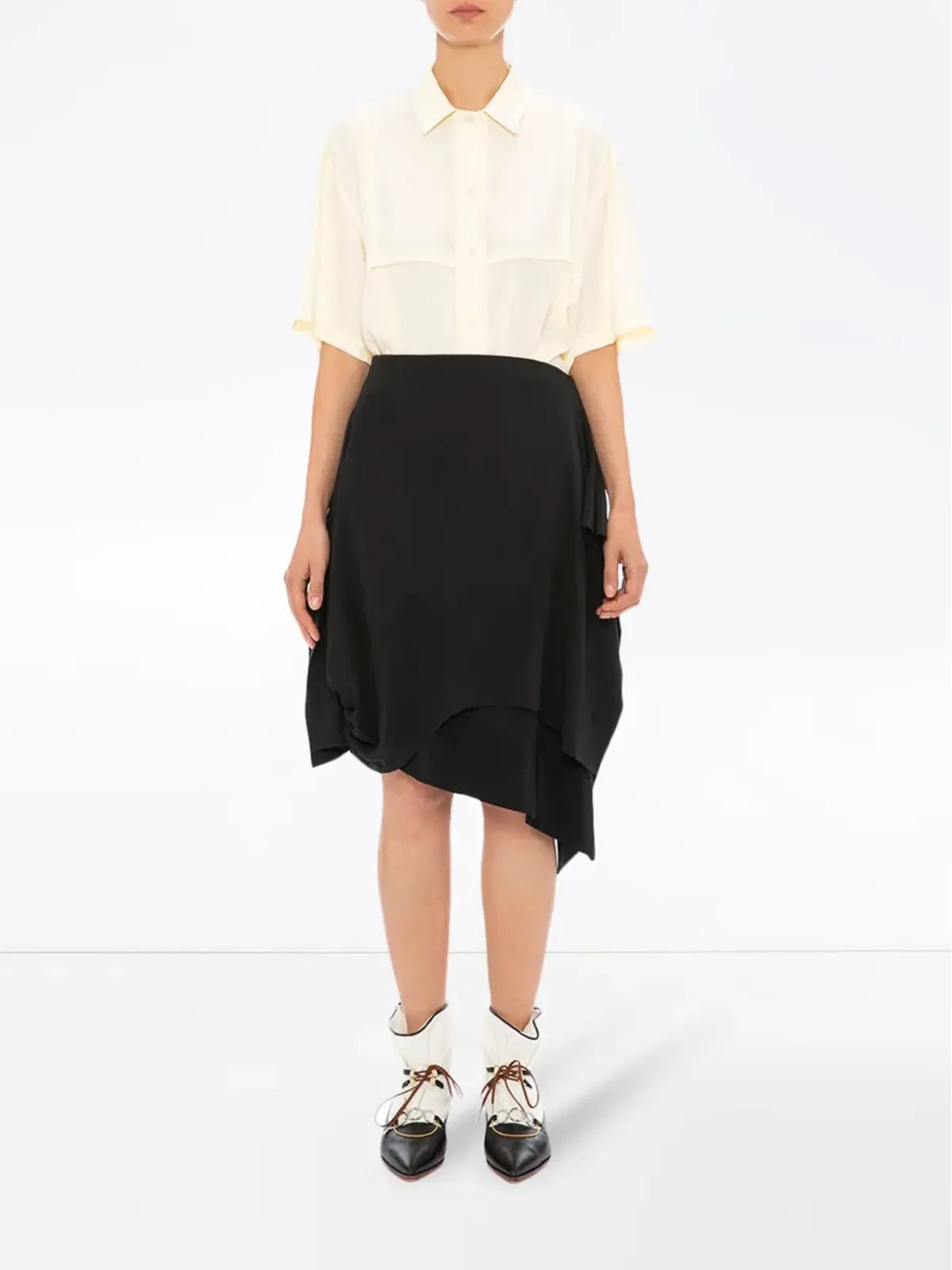 JW Anderson ギャザー入りアシンメトリースカート - 画像2
