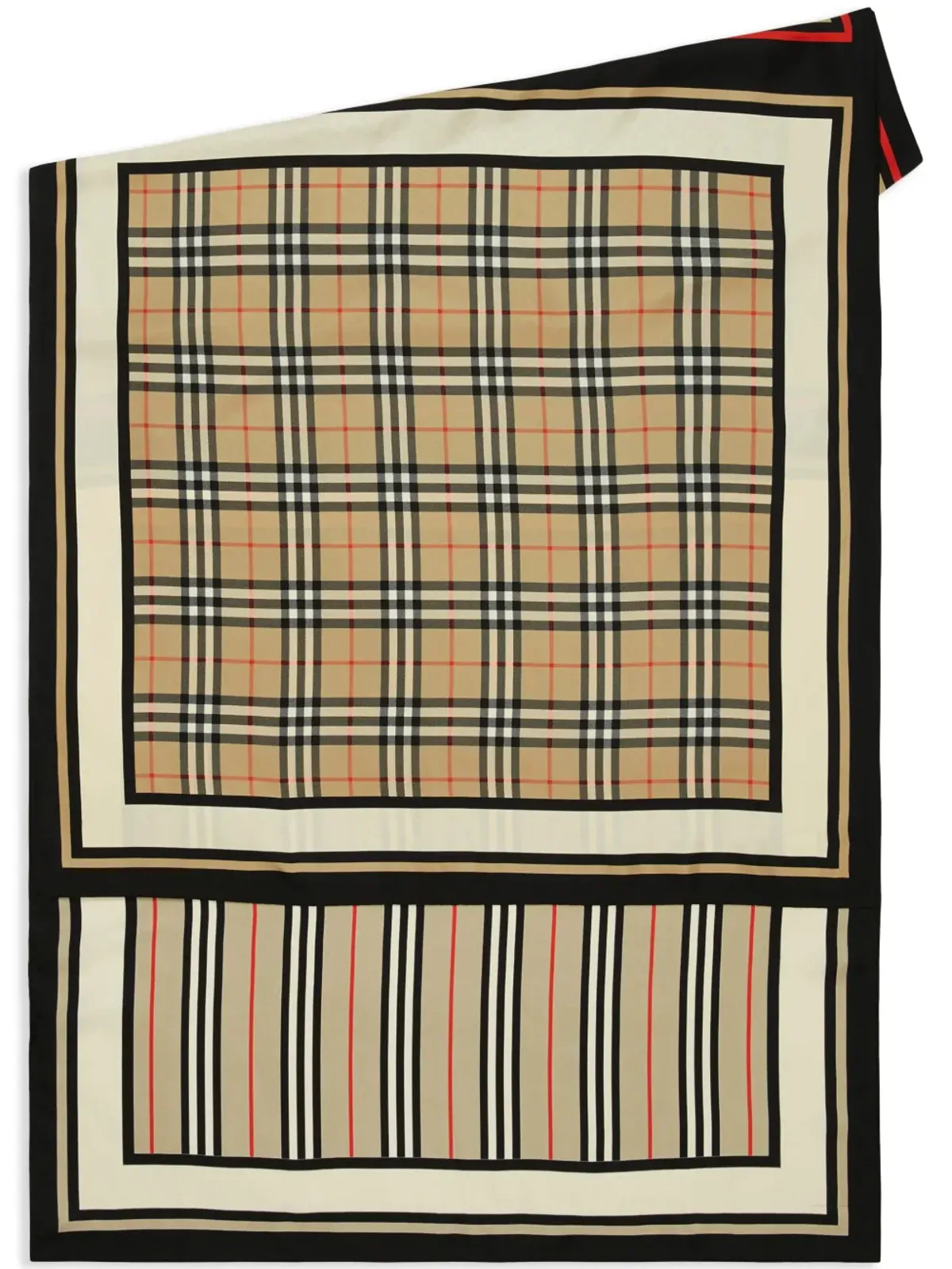 Burberry モノグラム・アイコンストライプ・チェック柄シルクスカーフ - ニュートラル - 画像2