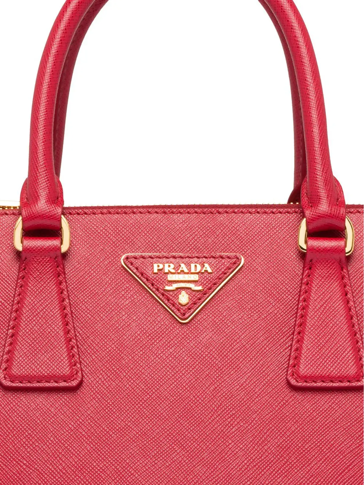 Prada ガレリア レザー トートバッグ レッド - 画像4