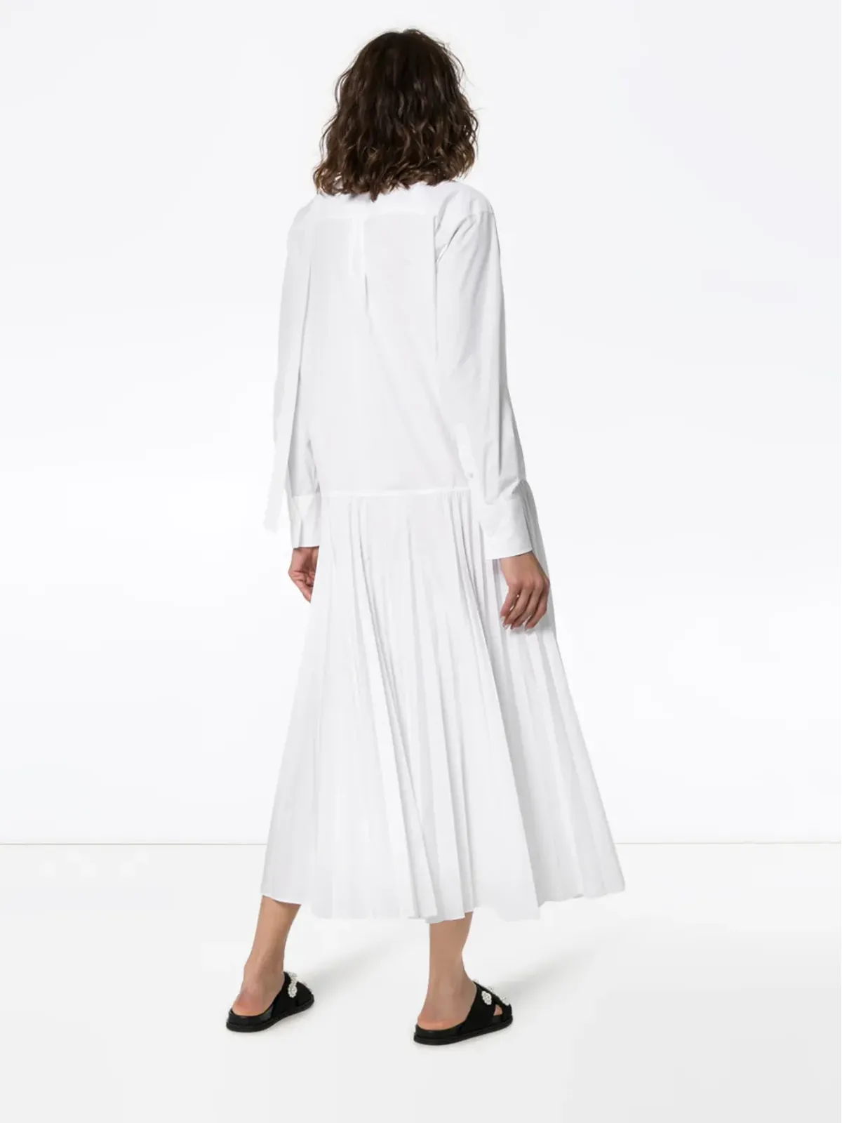 Valentino Garavani プリーツコットン混ポプリンのドレス - 画像4
