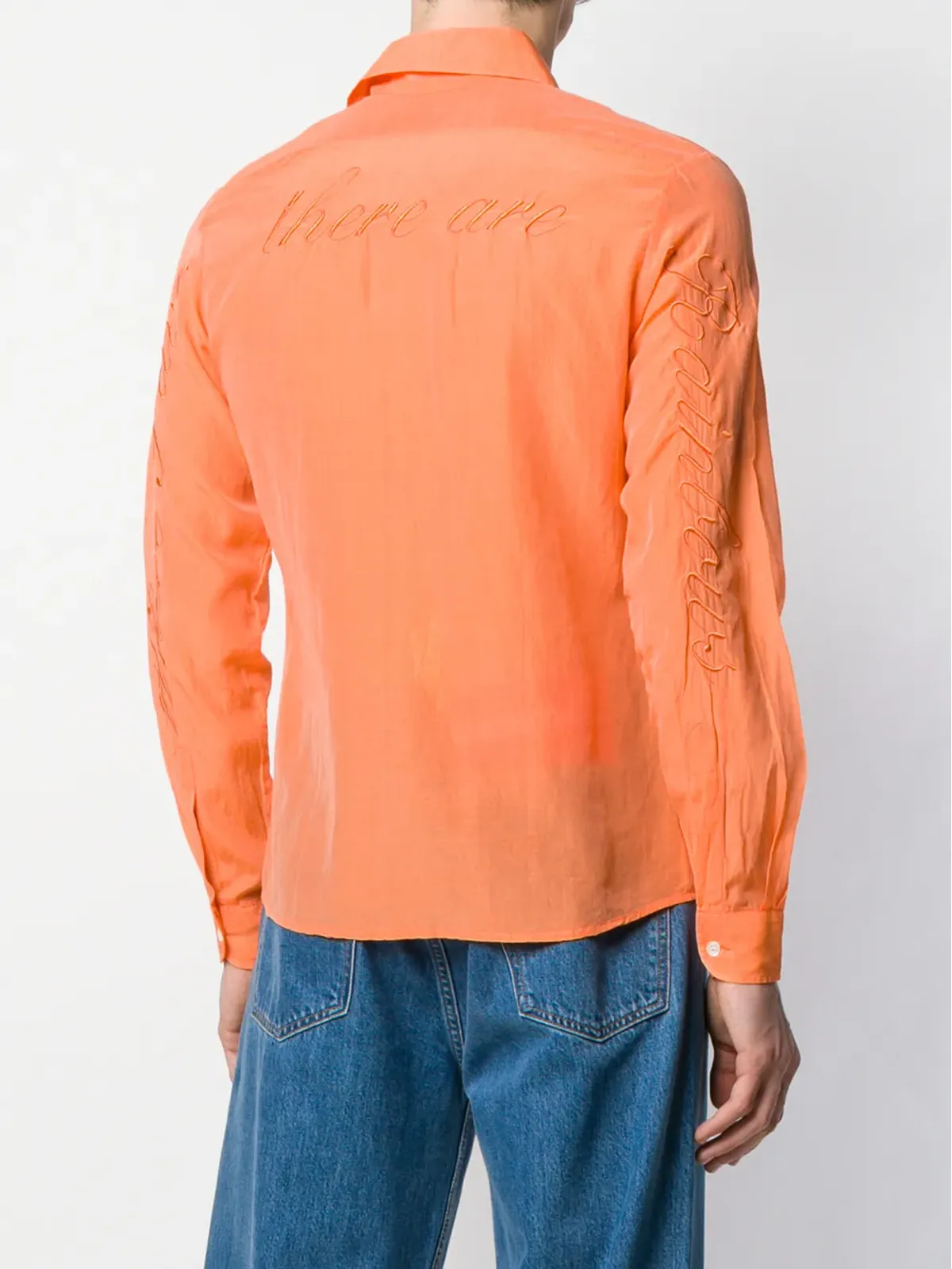 Walter Van Beirendonck Pre-Owned 2000年代刺繍入りレタリングシャツ - オレンジ - 画像4