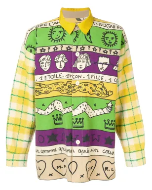 JC de Castelbajac Pre-Owned カットアウェイカラー プリントシャツ - イエロー - サムネイル1