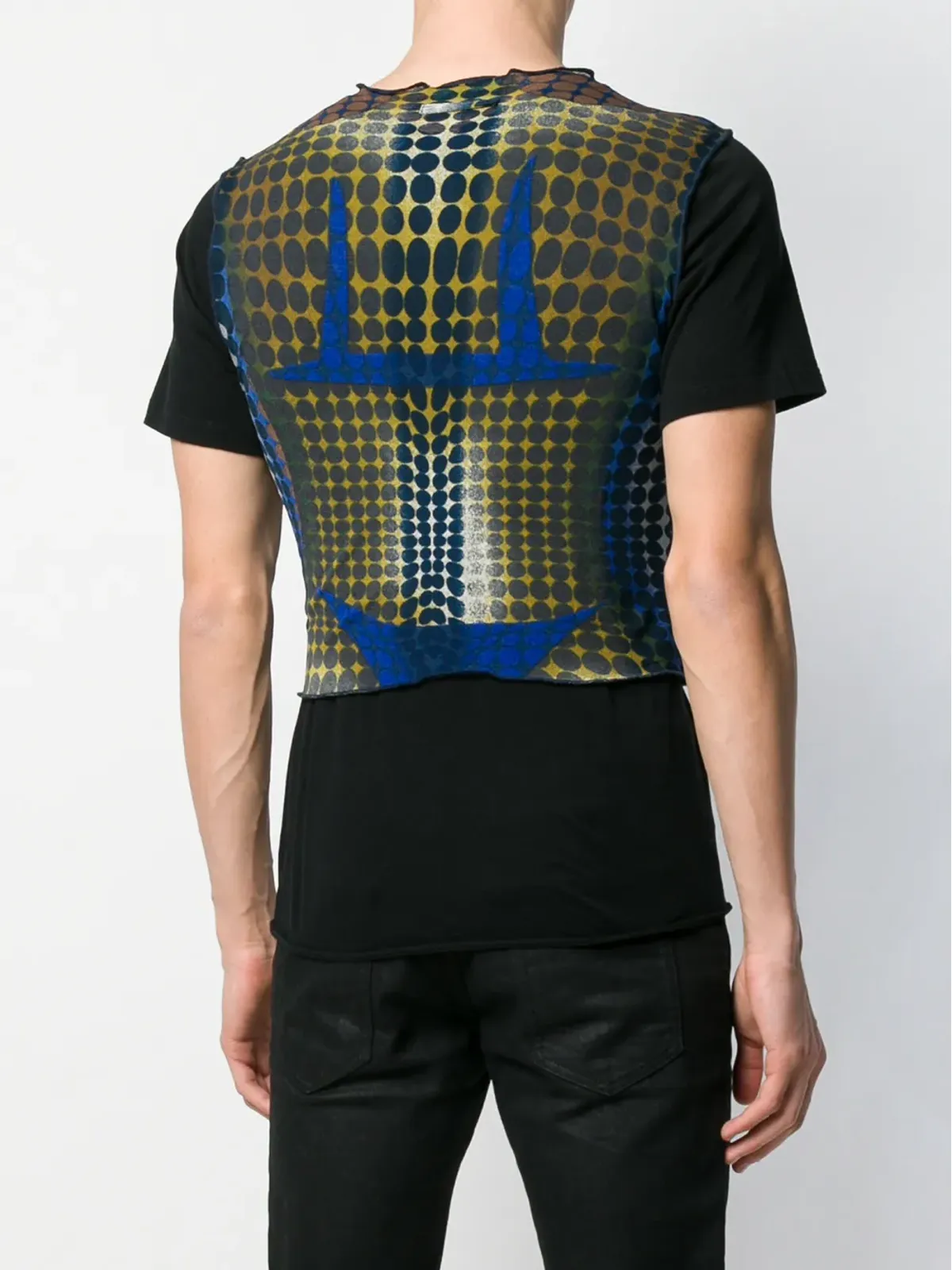 Jean Paul Gaultier Pre-Owned 1996 trompe l'oeil sheer waistcoat - Blue - 画像4