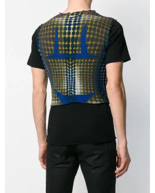 Jean Paul Gaultier Pre-Owned 1996 trompe l'oeil sheer waistcoat - Blue - サムネイル4