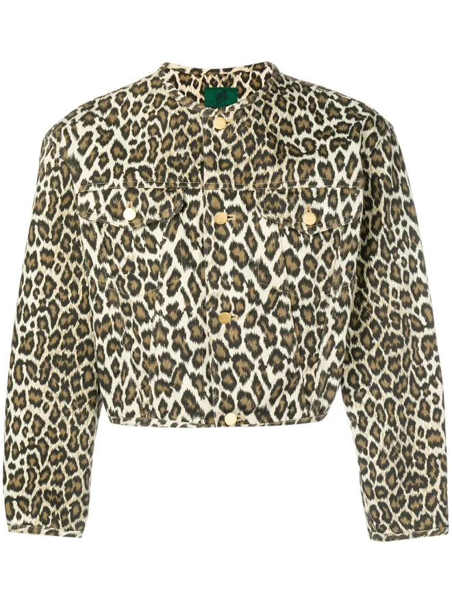 Jean Paul Gaultier Pre-Owned Jean Paul Gaultier Pre-Owned レオパード柄クロップドジャケット - ブラウンの商品画像
