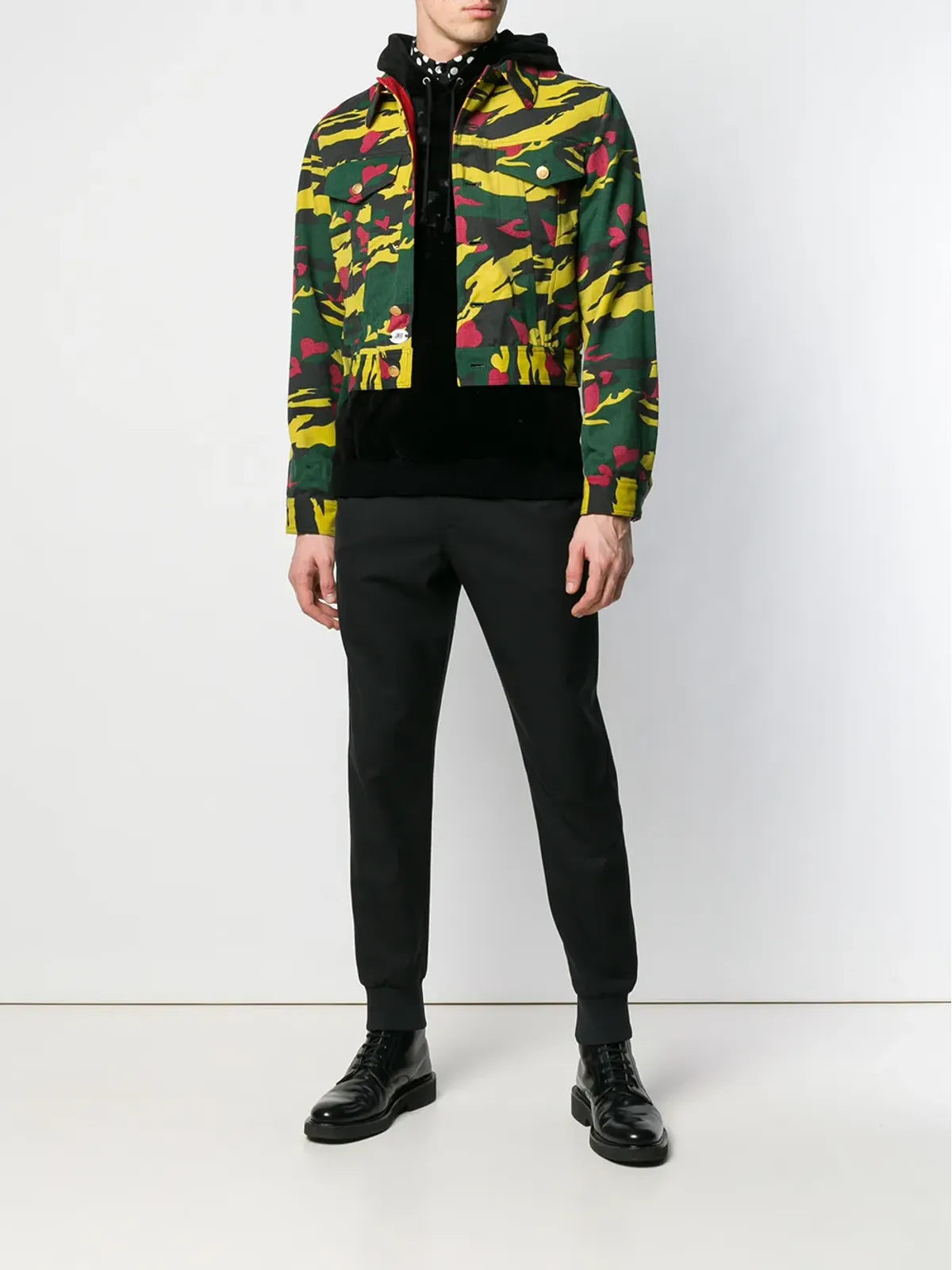 Jean Paul Gaultier Pre-Owned ハートカモフラージュ柄クロップドジャケット - 画像2