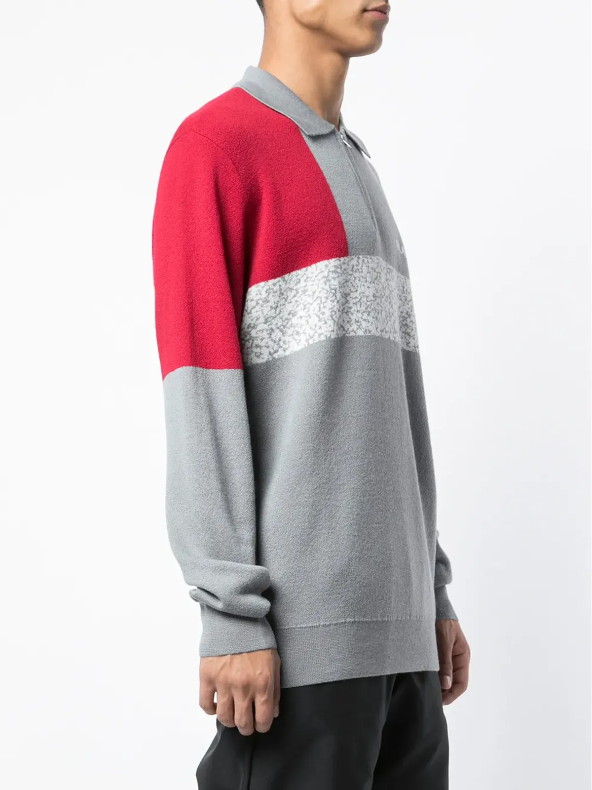 Palace カラーブロックジップ付きニットセーター - 画像3