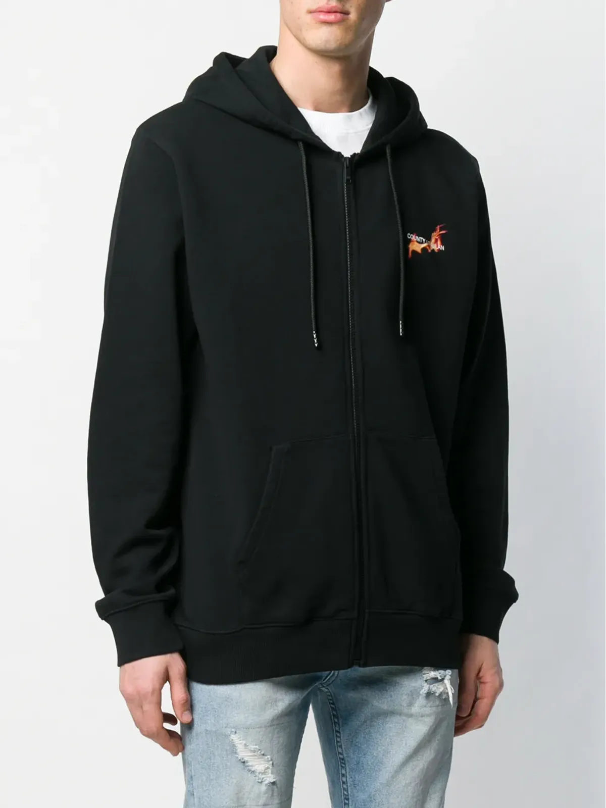 COUNTY OF MILAN Marcelo Burlon x Muhammad Ali 炎のバスケットボール フーディ - ブラック - 画像3