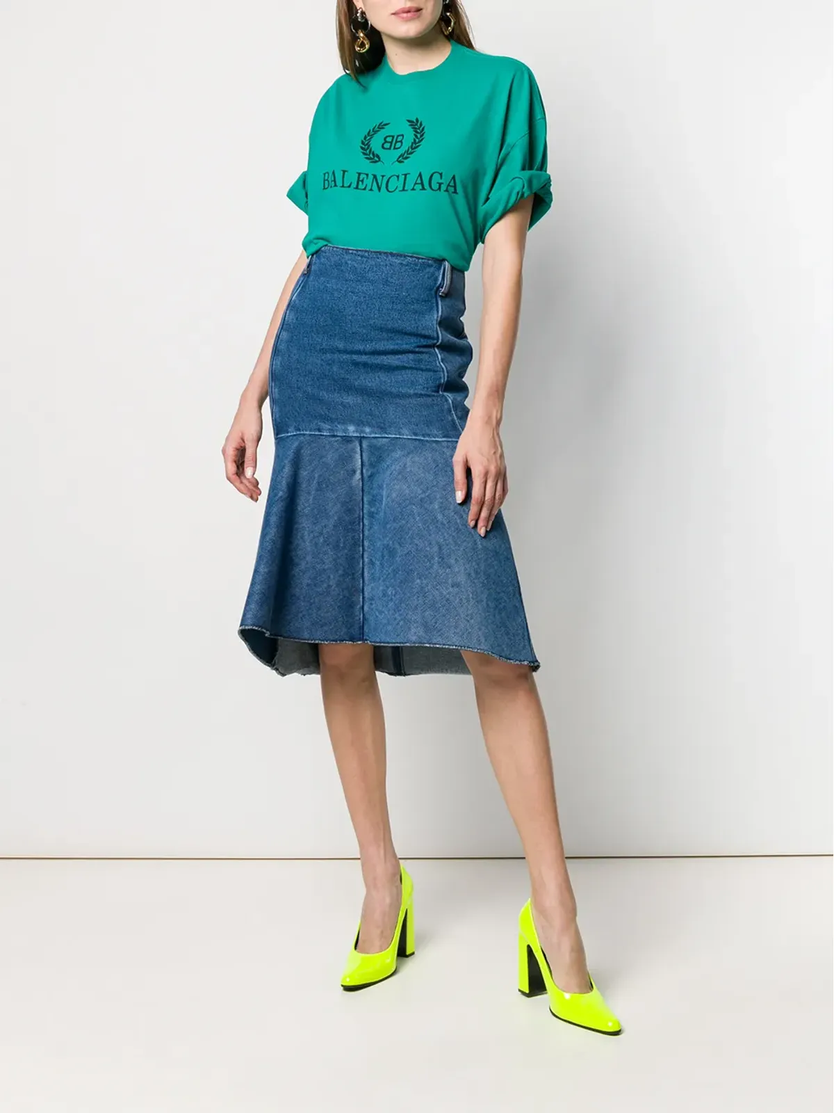 Balenciaga ゴデット・ペプラム風スカート - 画像2