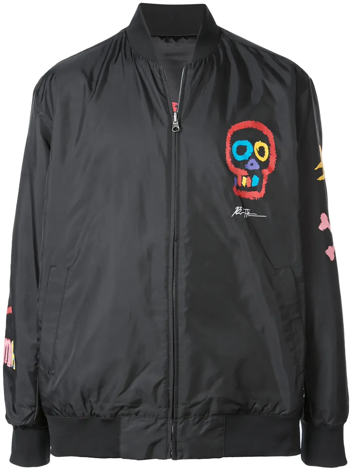 PUMA スカルプリント ボンバージャケット ブラック - 画像1