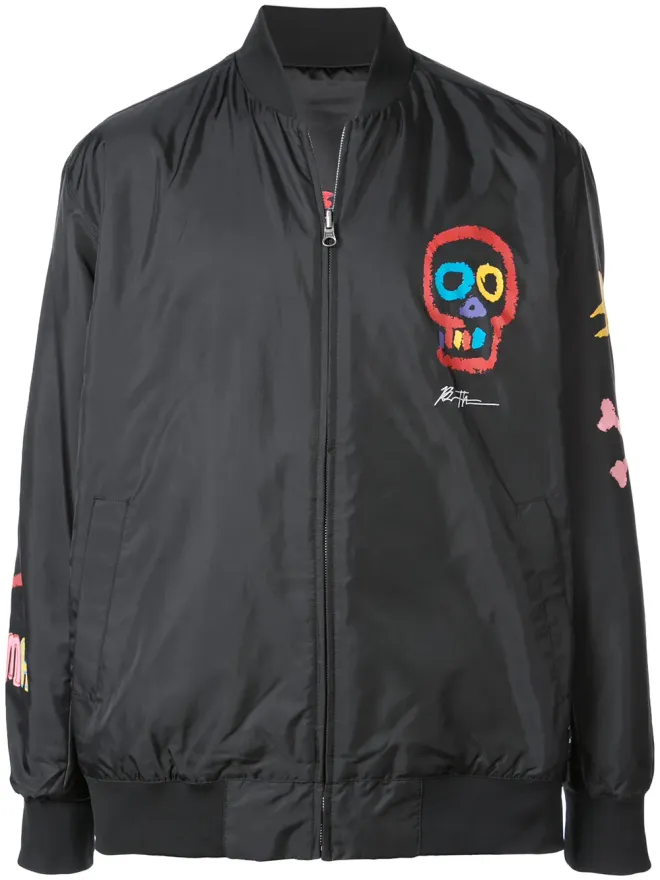PUMA PUMA スカルプリント ボンバージャケット ブラックの商品画像