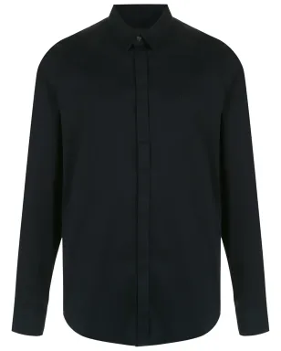 Armani Exchange 前立てが隠れたシャツ - ブルー - サムネイル1